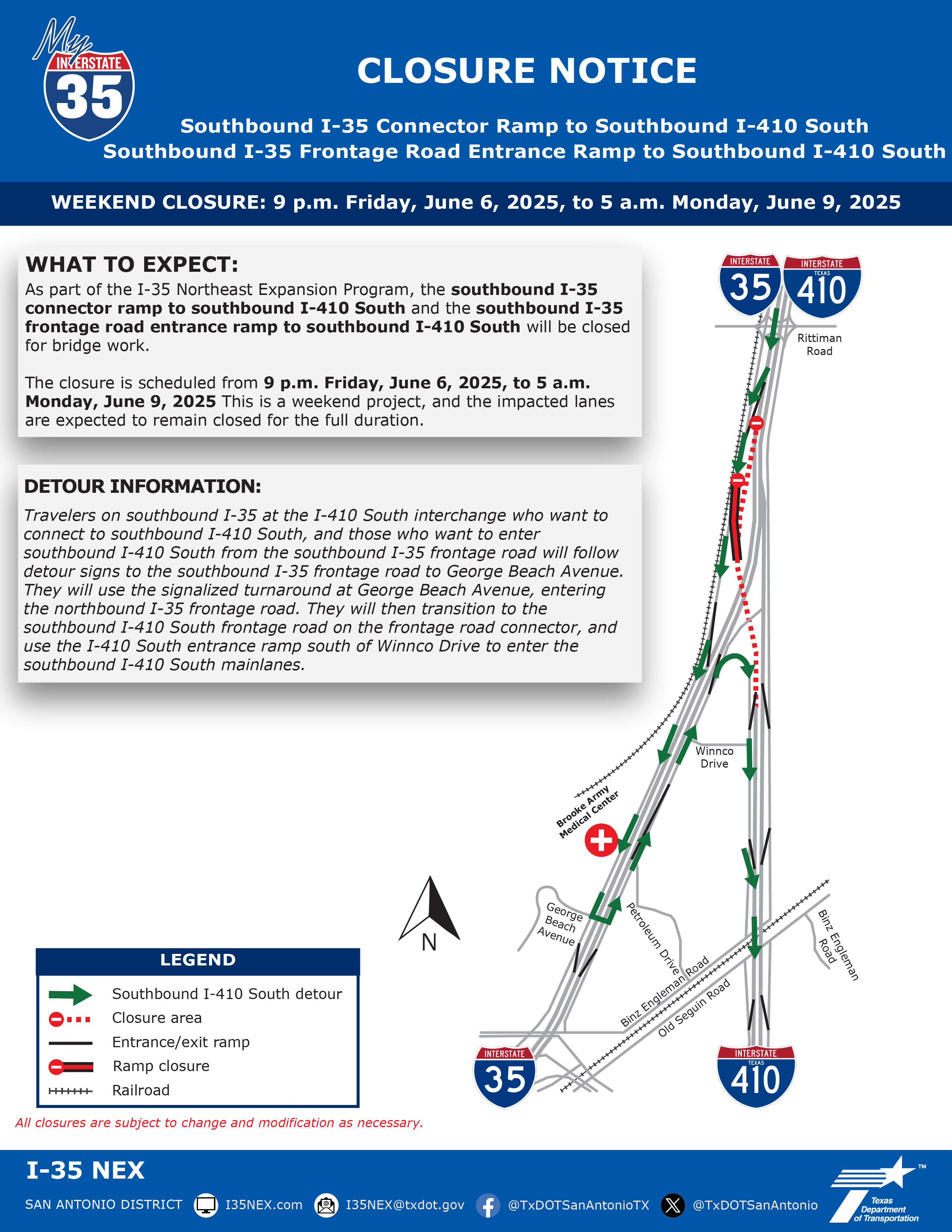 I-35 NEX Project Closure | Weekend Closures